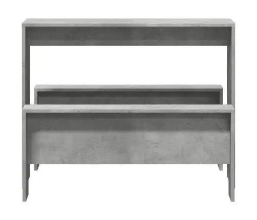 3-Daļīgs Galda Un Sola Komplekts, Pelēks, Inženierijas Koks Vidaxl