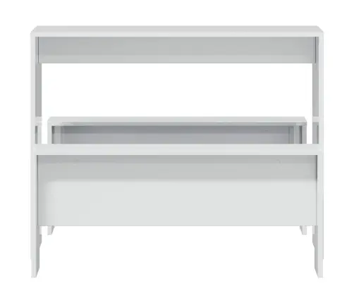 Valgomojo Stalo Ir Suolų Komplektas, 3 Dalių, Baltas, Mediena