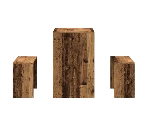 3-Daļīgs Galda Un Sola Komplekts, Veca Koka, Inženierijas Koks Vidaxl