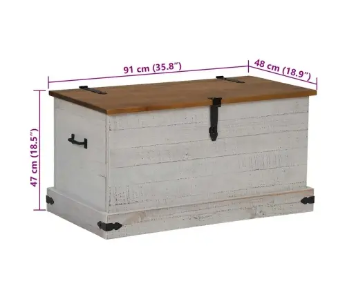 Hoiukast Halden Valge 91X48X47 Cm Täispuidust Mänd