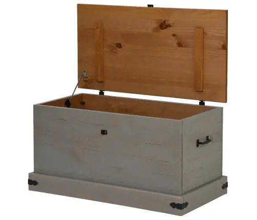 Lāde Halden Pelēka 91X48X47 Cm Masīvkoka Priede Vidaxl