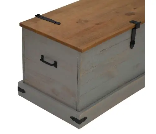 Lāde Halden Pelēka 91X48X47 Cm Masīvkoka Priede Vidaxl