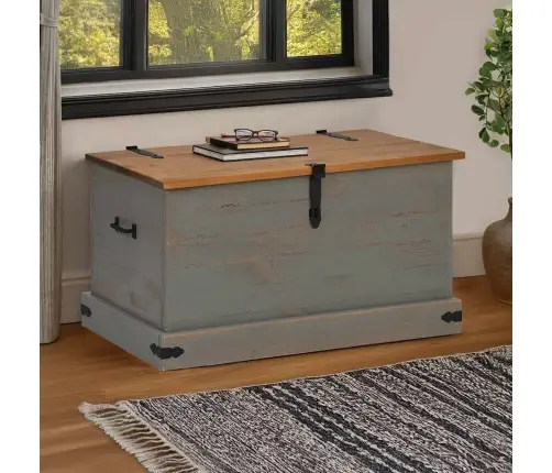 Lāde Halden Pelēka 91X48X47 Cm Masīvkoka Priede Vidaxl