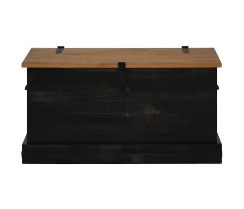 Uzglabāšanas Lāde Halden Melna 91X48X47 Cm Priedes Masīvkoka Vidaxl