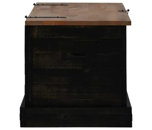 Uzglabāšanas Lāde Halden Melna 91X48X47 Cm Priedes Masīvkoka Vidaxl