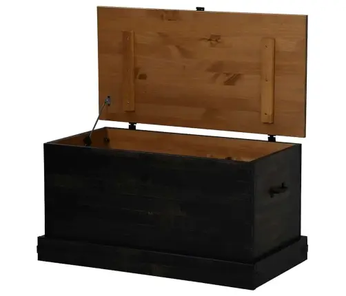 Uzglabāšanas Lāde Halden Melna 91X48X47 Cm Priedes Masīvkoka Vidaxl