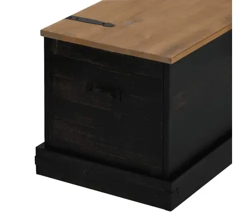 Uzglabāšanas Lāde Halden Melna 91X48X47 Cm Priedes Masīvkoka Vidaxl