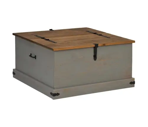 Lāde Halden Pelēka 91X91X47 Cm Masīvkoka Priede Vidaxl