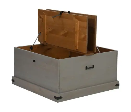 Lāde Halden Pelēka 91X91X47 Cm Masīvkoka Priede Vidaxl