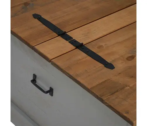 Lāde Halden Pelēka 91X91X47 Cm Masīvkoka Priede Vidaxl