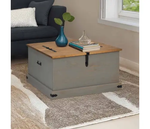 Lāde Halden Pelēka 91X91X47 Cm Masīvkoka Priede Vidaxl