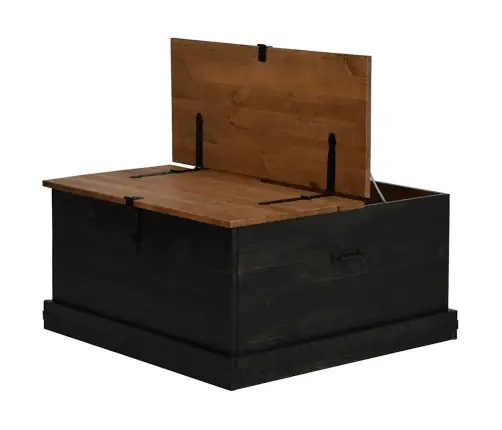 Hoiukast Halden Must 91X91X47 Cm Täispuidust Mänd