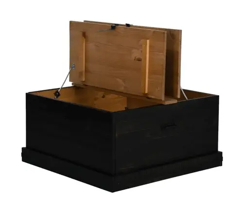 Hoiukast Halden Must 91X91X47 Cm Täispuidust Mänd