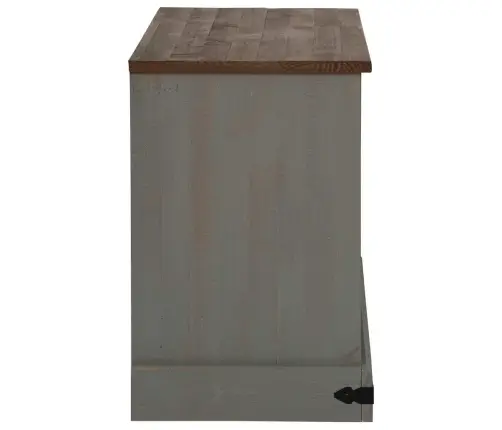 Tv Skapis Halden Ar Bīdāmām Durvīm Pelēks 110X40X60Cm Masīvkoka Vidaxl