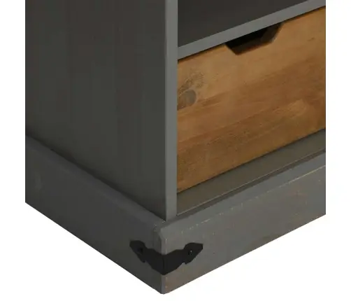 Tv Skapis Halden Ar Bīdāmām Durvīm Pelēks 110X40X60Cm Masīvkoka Vidaxl