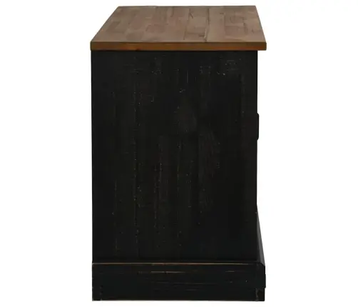 Tv Skapis Halden Ar Bīdāmām Durvīm Melns 110X40X60 Cm Masīvkoka Vidaxl