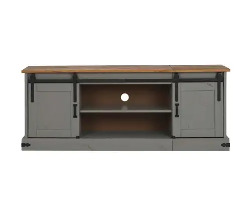 Tv Skapis Halden 2 Bīdāmās Durvis Pelēks 150X40X60 Cm Masīvkoka Vidaxl