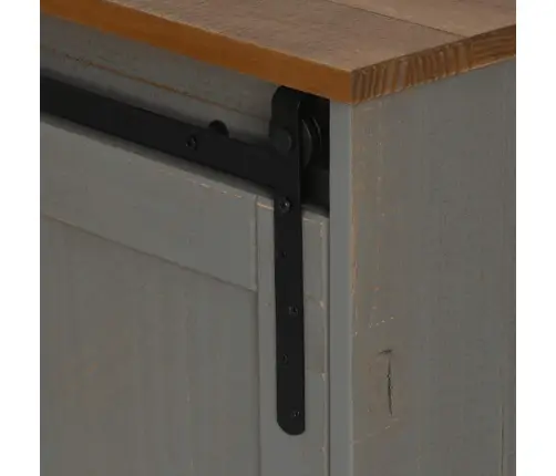 Tv Skapis Halden 2 Bīdāmās Durvis Pelēks 150X40X60 Cm Masīvkoka Vidaxl