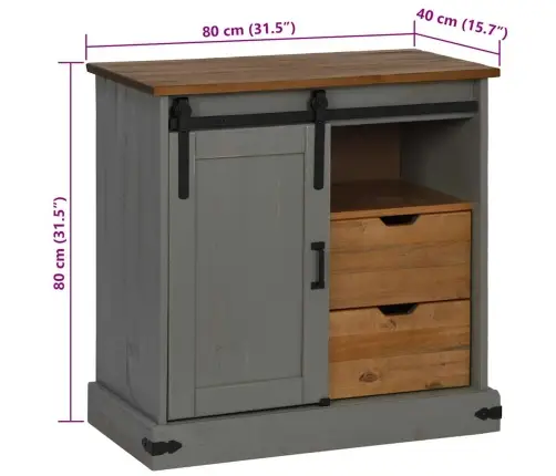 Lükanduksega Puhvetkapp Halden Hall 80X40X80 Cm Täispuit