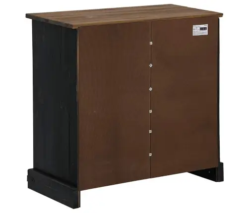 Bufete Halden Ar Bīdāmām Durvīm Melna 80X40X80 Cm Masīvkoka Vidaxl