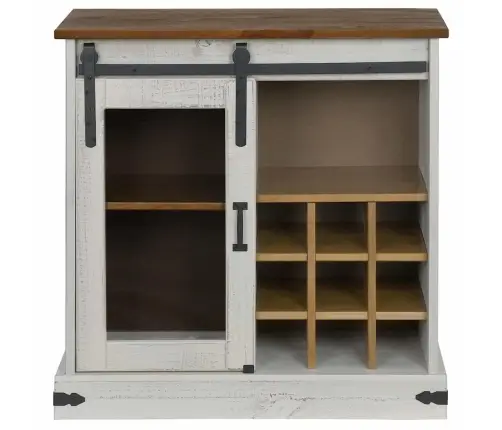 Bufete Halden Ar Bīdāmām Durvīm Balta 80X40X80 Cm Masīvkoka Vidaxl