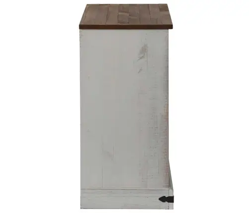 Bufete Halden Ar Bīdāmām Durvīm Balta 80X40X80 Cm Masīvkoka Vidaxl