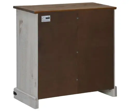 Bufete Halden Ar Bīdāmām Durvīm Balta 80X40X80 Cm Masīvkoka Vidaxl