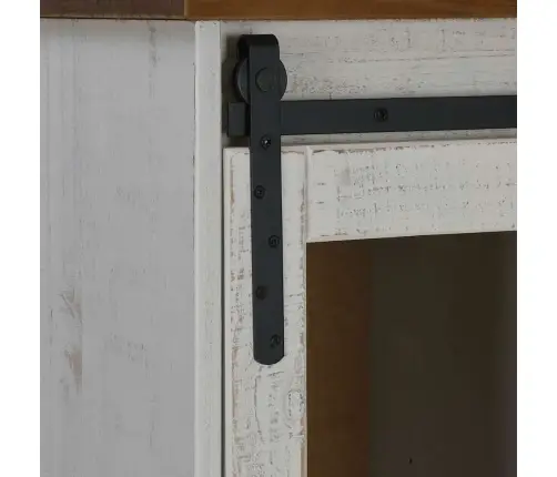 Bufete Halden Ar Bīdāmām Durvīm Balta 80X40X80 Cm Masīvkoka Vidaxl