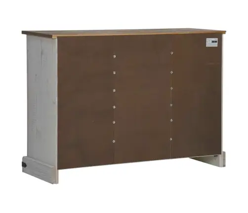 Bufete Halden 2 Bīdāmās Durvis Balta 112X40X80 Cm Masīvkoka Vidaxl