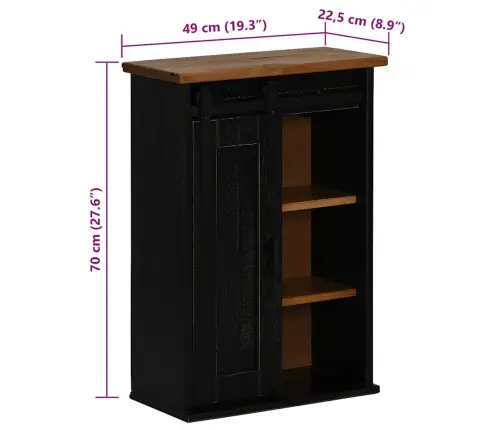 Pakabinama Spintelė Halden Su Stumdomomis Durimis Juoda