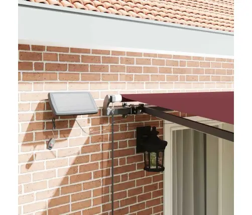 Izvelkama Markīze Ar Led, Manuāla, 400X300 Cm, Vīnsarkana Vidaxl