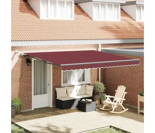 Automaatselt Sissetõmmatav Varikatus Lediga, Veinipunane