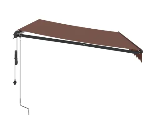 Izvelkama Markīze Ar Led, Manuāla, 350X250 Cm, Brūna Vidaxl