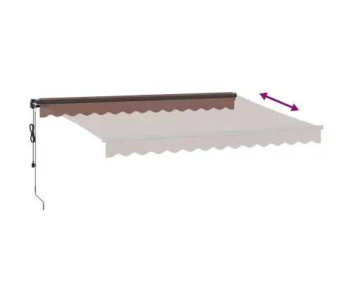 Izvelkama Markīze Ar Led, Manuāla, 350X250 Cm, Brūna Vidaxl