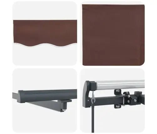 Izvelkama Markīze Ar Led, Manuāla, 400X300 Cm, Brūns Vidaxl