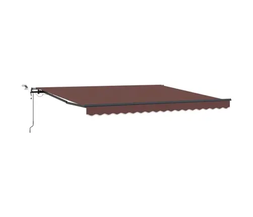 Izvelkama Markīze Ar Led, 400X300 Cm, Automātiska, Brūns Vidaxl