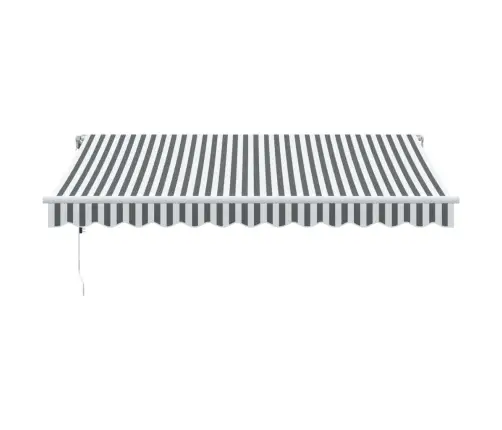 Automātiski Izvelkama Markīze, Pelēka Un Balta, 350X250 Cm Vidaxl
