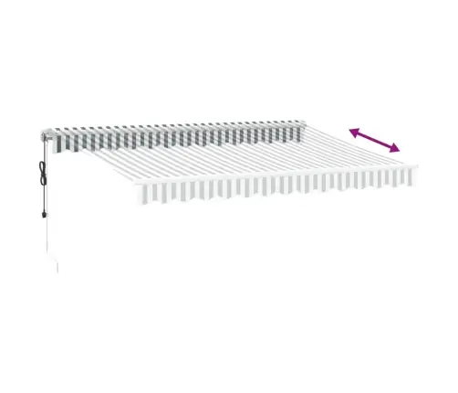 Automātiski Izvelkama Markīze, Pelēka Un Balta, 350X250 Cm Vidaxl