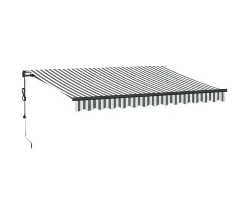Automātiski Izvelkama Markīze, Pelēka Un Balta, 350X250 Cm Vidaxl
