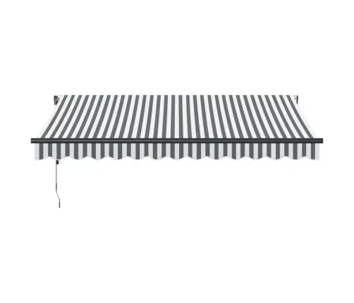 Automātiski Izvelkama Markīze, Pelēka Un Balta, 350X250 Cm Vidaxl
