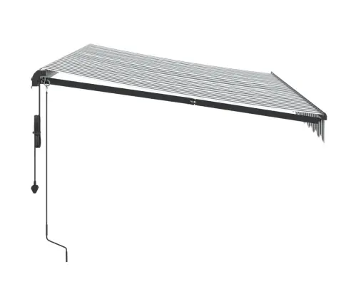 Automātiski Izvelkama Markīze, Pelēka Un Balta, 350X250 Cm Vidaxl