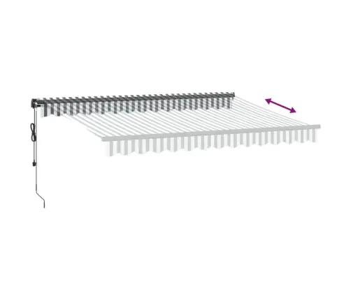 Automātiski Izvelkama Markīze, Pelēka Un Balta, 350X250 Cm Vidaxl