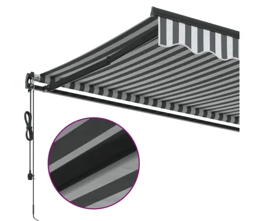 Automātiski Izvelkama Markīze, Pelēka Un Balta, 350X250 Cm Vidaxl