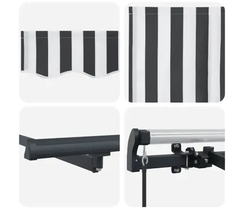 Manuāli Izvelkama Nojume, Pelēka Un Balta, 400X300 Cm Vidaxl