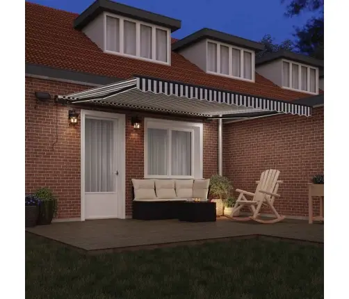 Rankiniu Būdu Ištraukiama Markizė, Antracito/Balta, 400X300Cm