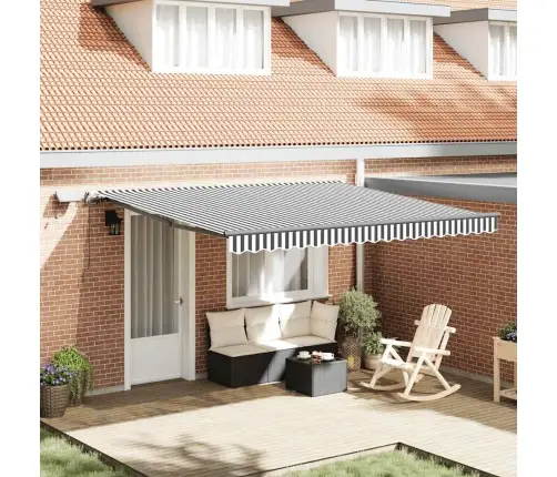 Rankiniu Būdu Ištraukiama Markizė, Antracito/Balta, 400X300Cm