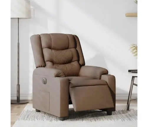 Elektrisks Atpūtas Krēsls, Atgāžams, Brūns Audums Vidaxl