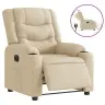 Elektrisks Atpūtas Krēsls, Atgāžams, Krēmkrāsas Audums Vidaxl