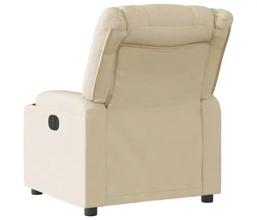 Elektrisks Atpūtas Krēsls, Atgāžams, Krēmkrāsas Audums Vidaxl