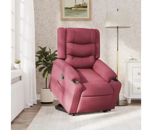 Püsti Tõusmist Toetav Tugitool, Veinipunane, Kangas